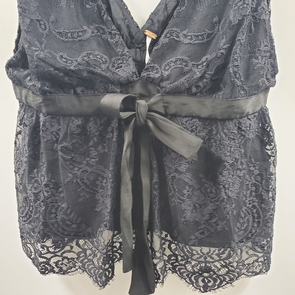 Free People Chante Lace Tank Top Black Boho NEW - Picture 4 of 9